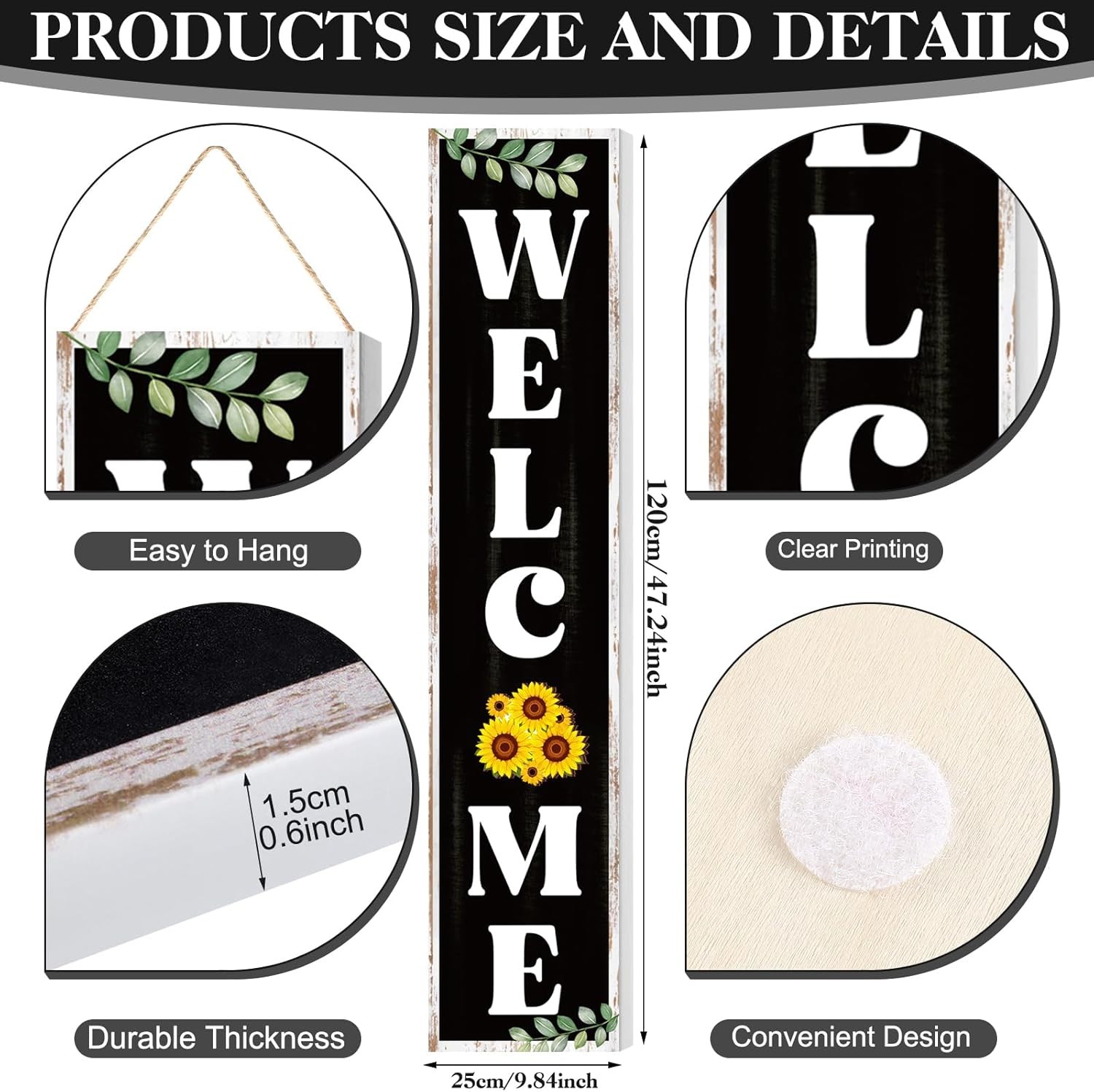 47in Porch Welcome Sign 20 Interchangeable Icons gallery