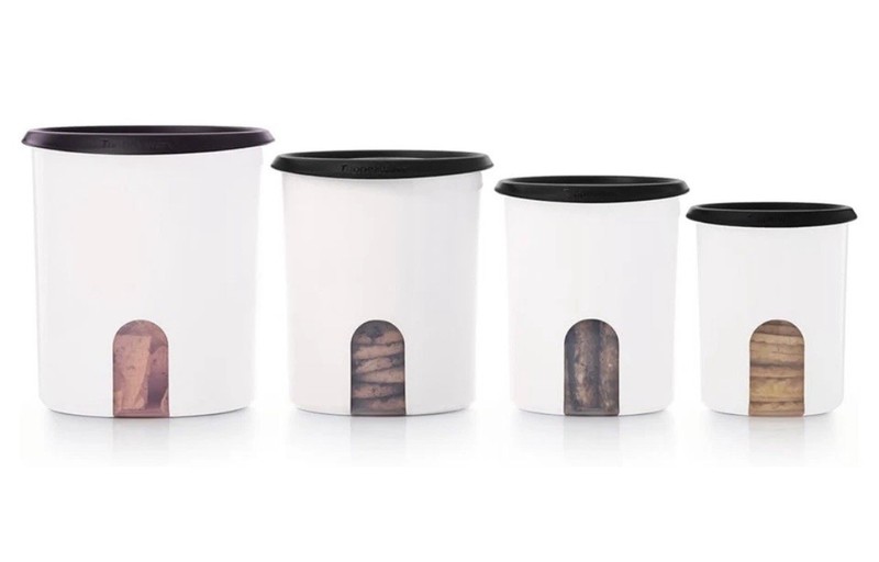 Tupperware One Touch Reminder Storage Canister Set NEW gallery
