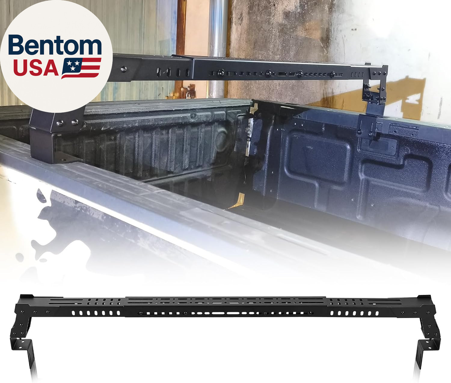 Universal Adjustable Truck Bed Rack Cross Bar Fit Most Sizes Trucks(Width 53-73 gallery