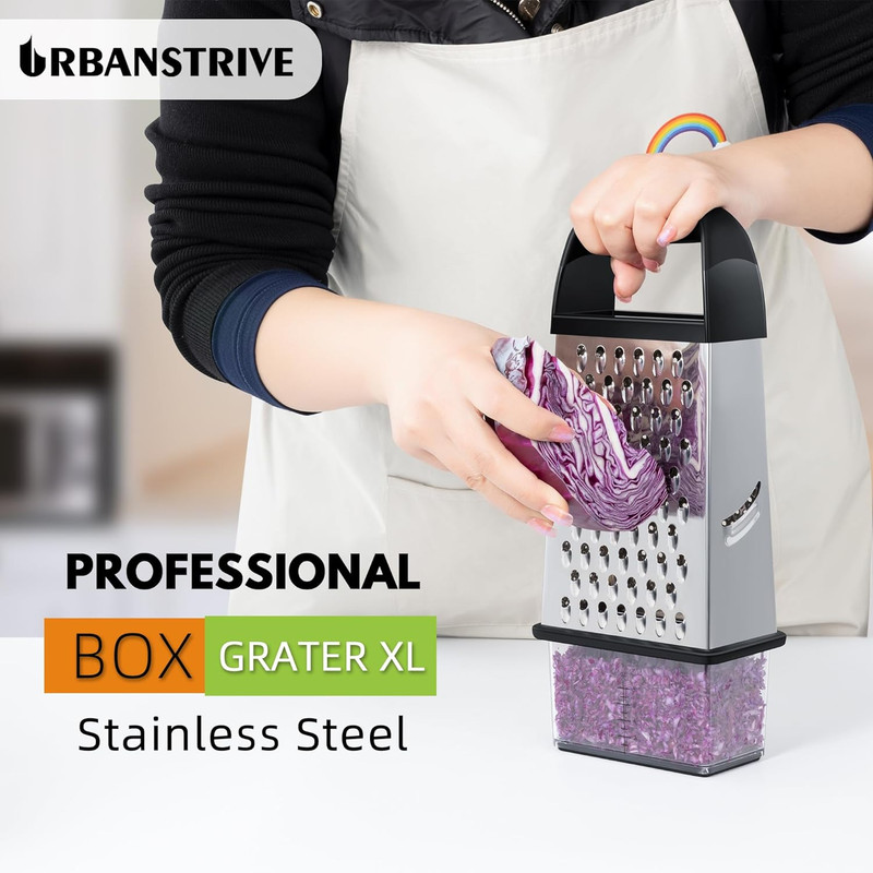 Cheese Grater with Container Box Grater Stainless Steel Graters for Kitchen Chee gallery