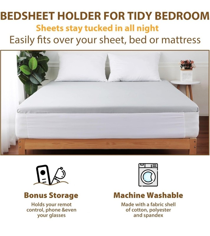 Fitted Bed Sheet Holders & Straps - Secure Elastic Sheets to Mattress... gallery