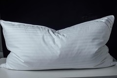Extra Soft Cotton King Pillow with Goose Down Filling – Striped White Elegance