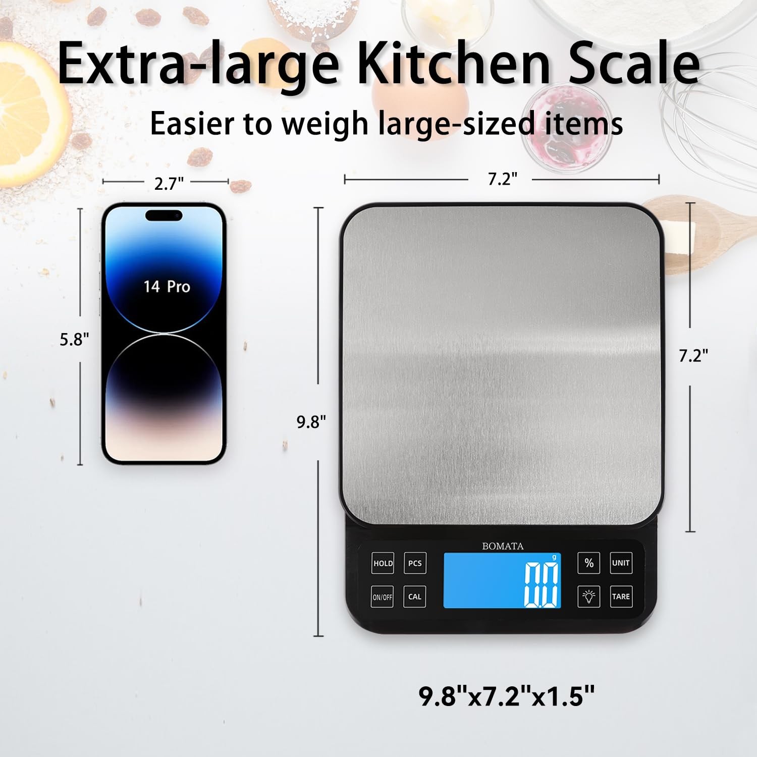 Large Kitchen Scale with 0.1g/0.001oz High Precision, 5kg/11lb Bakery Scale w... gallery