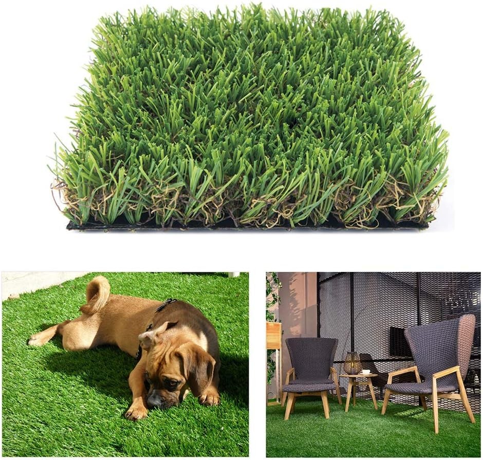 Deluxe Realistic Artificial Grass 4FTx6FT Drainage Holes Rubber gallery