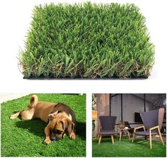 Deluxe Realistic Artificial Grass 4FTx6FT Drainage Holes Rubber