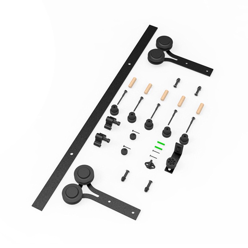 4-16FT Sliding Barn Door Hardware Track Kit & Adjustable Floor Guide for 1/2Door gallery