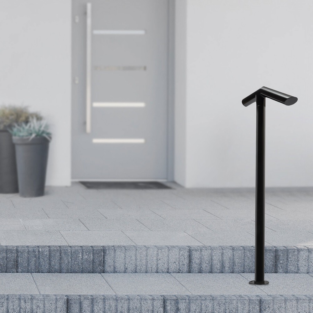 2-Step Handrail Single Post Handrail Round Iron Handrail for Stairs