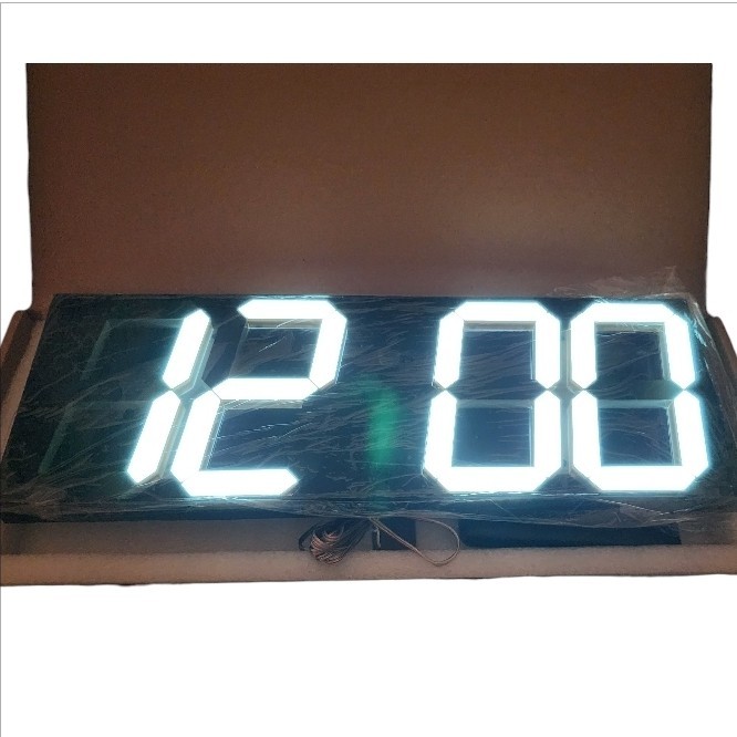 Large LED Wall Clock Remote Control Auto Dimmer Countdown Timer White Display gallery