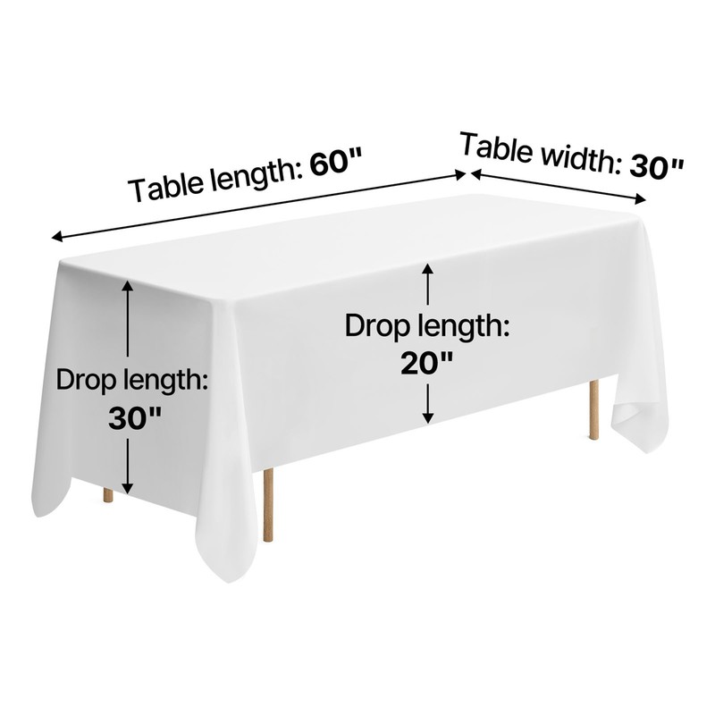 Uimoso 70x120 Inch White Rectangular Tablecloth for Weddings, Parties, 10-Pack gallery