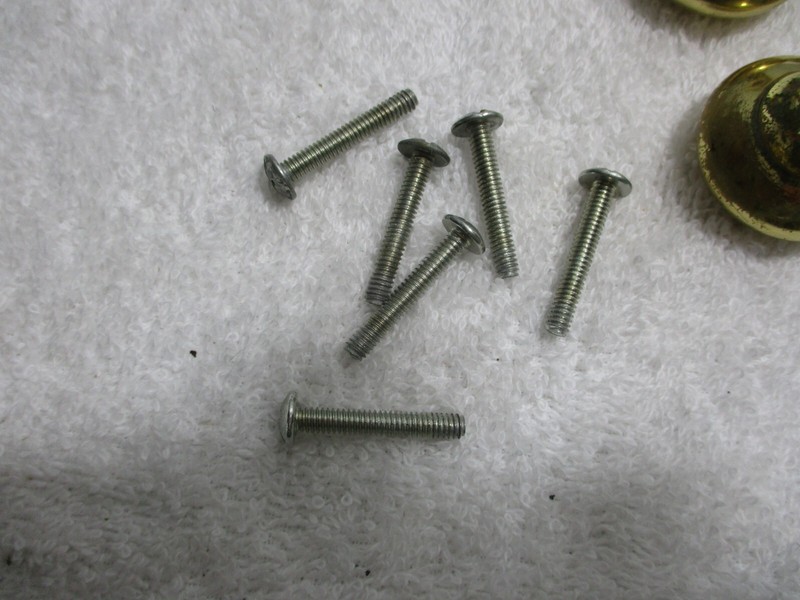 Solid Brass Heavy Cabinet Drawer Knobs Pulls Gold Tone With Screws Lot of 6 gallery