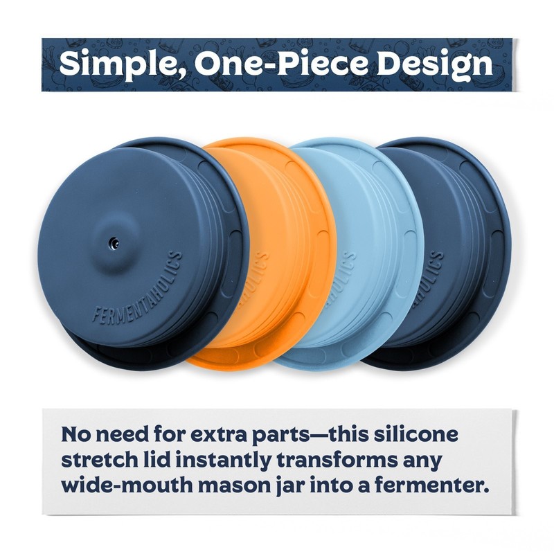 Fermentaholics Patented Silicone Fermentation Stretch Lids, 4 Pack gallery