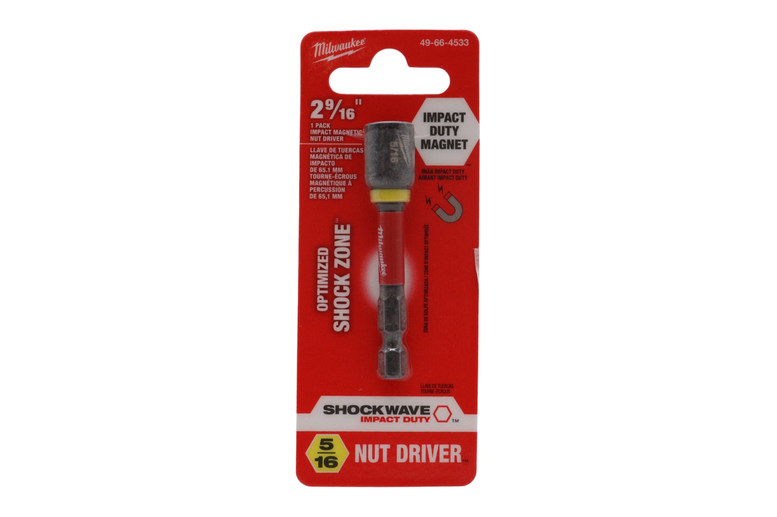 Milwaukee 49-66-4533 SHOCKWAVE Impact Duty 5/16" x 2-9/16" Magnetic Nut Driver gallery