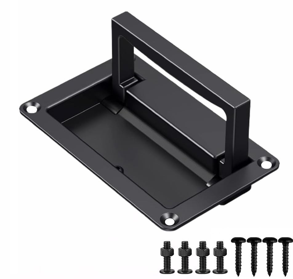 Black Flush Recessed Door Handle 4.33 Inch Hidden Cabinet Pull Hardware gallery