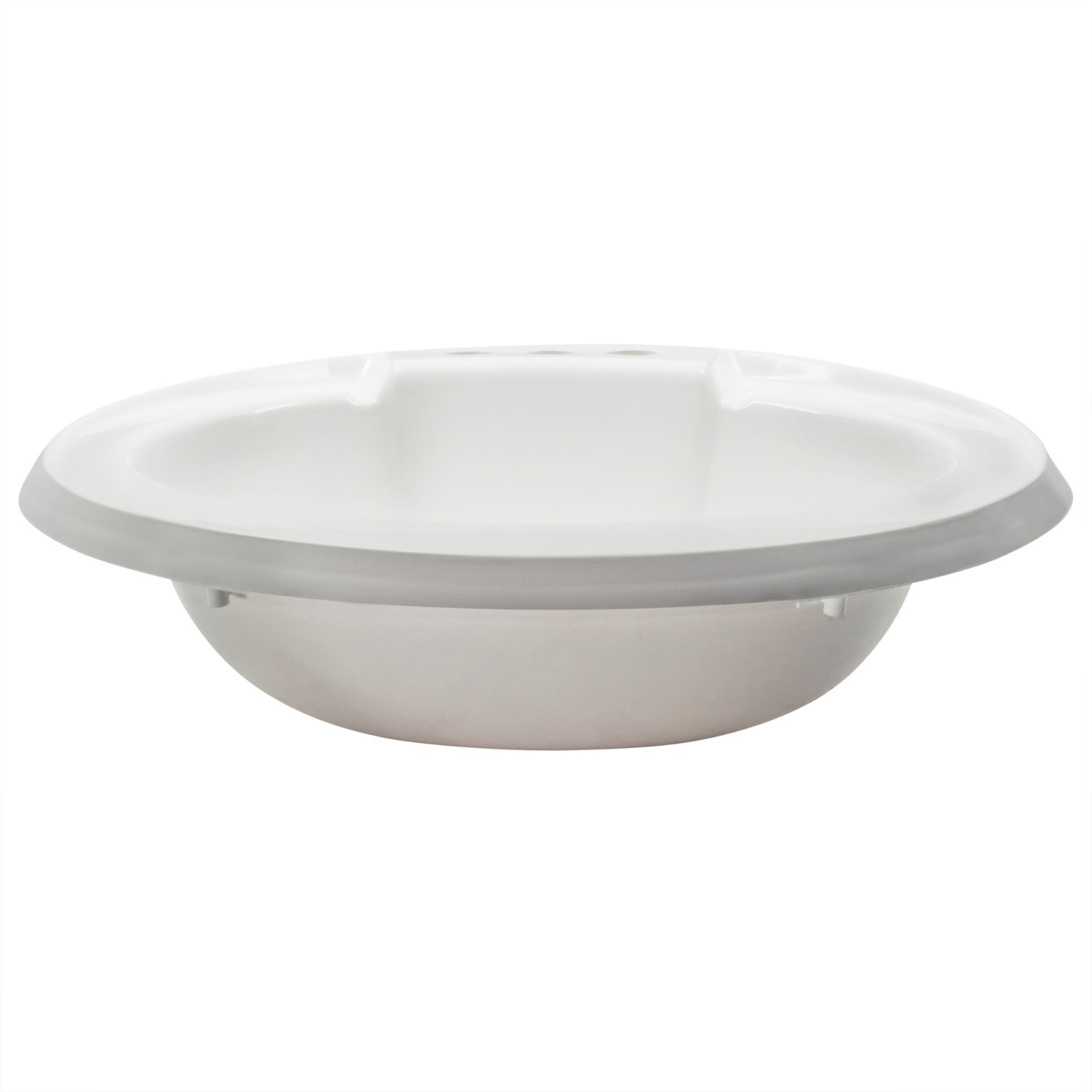 RecPro Oval RV Bathroom Sink White Single Bowl Sink 20"X17" Plastic gallery