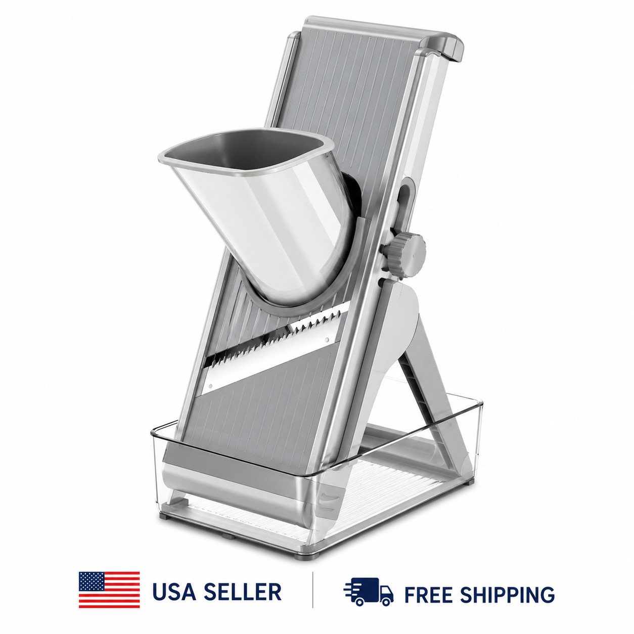Adjustable Stainless Steel Vegetable Slicer Chopper Mandoline Cutter Kitchen Too gallery