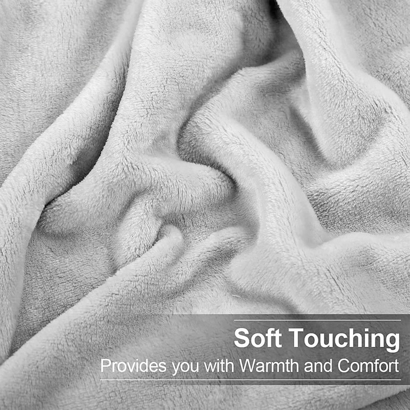 Silver Gray Twin Size Thermal Fleece Blanket 66x90 Inch Microplush Lightweight gallery