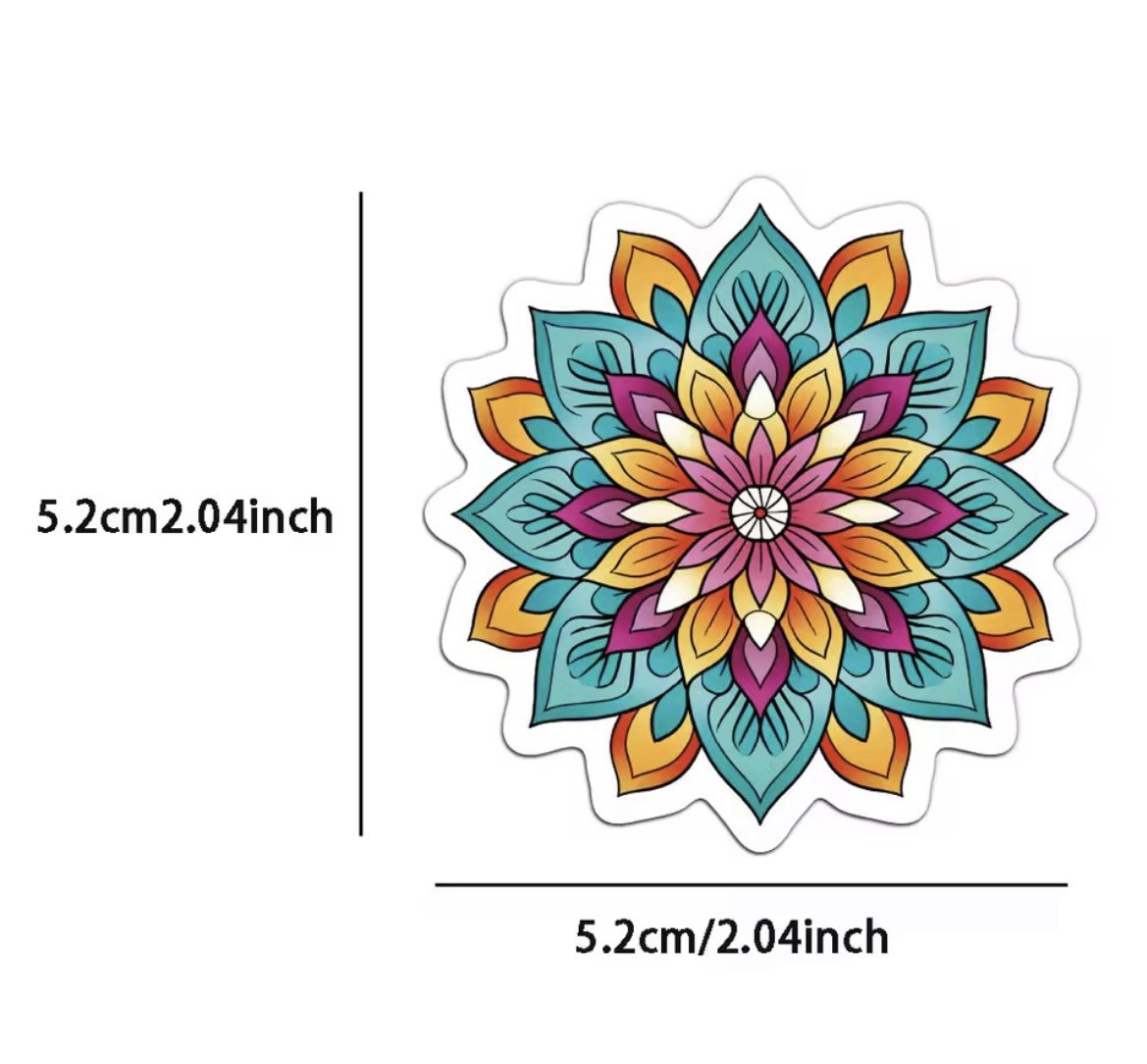 Mandala Style Stickers 50pc Colorful Mandala Pattern Mix Stickers FREE SHIPPING gallery
