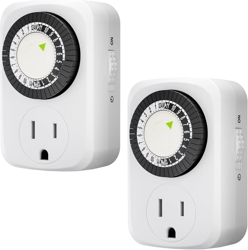 2-Pack Indoor Mechanical Outlet Timer - 24-Hour Automation for Indoor Lighting gallery