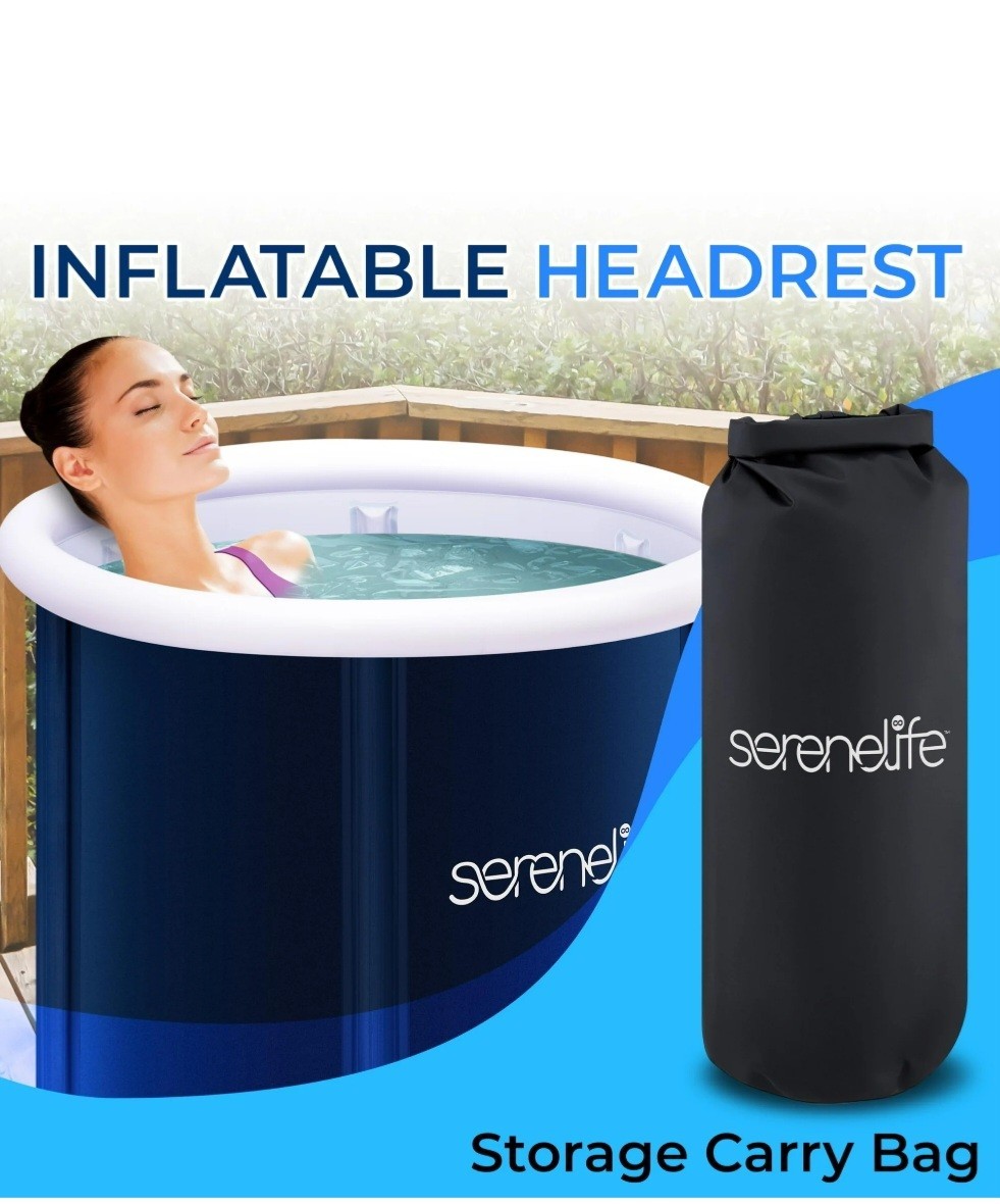 Serenelife Inflatable Insulated Cold Plunge Tub Portable Ice Bath With Lid 78G gallery