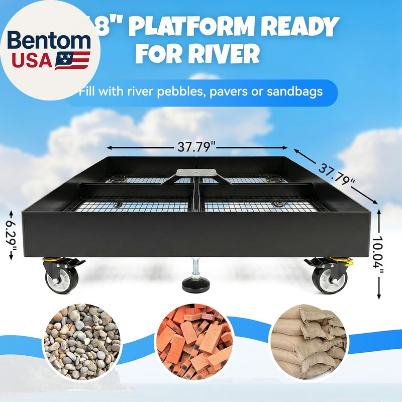 Cantilever Umbrella Base with Wheels, Heavy Duty Patio Umbrella Base Fillable wi gallery