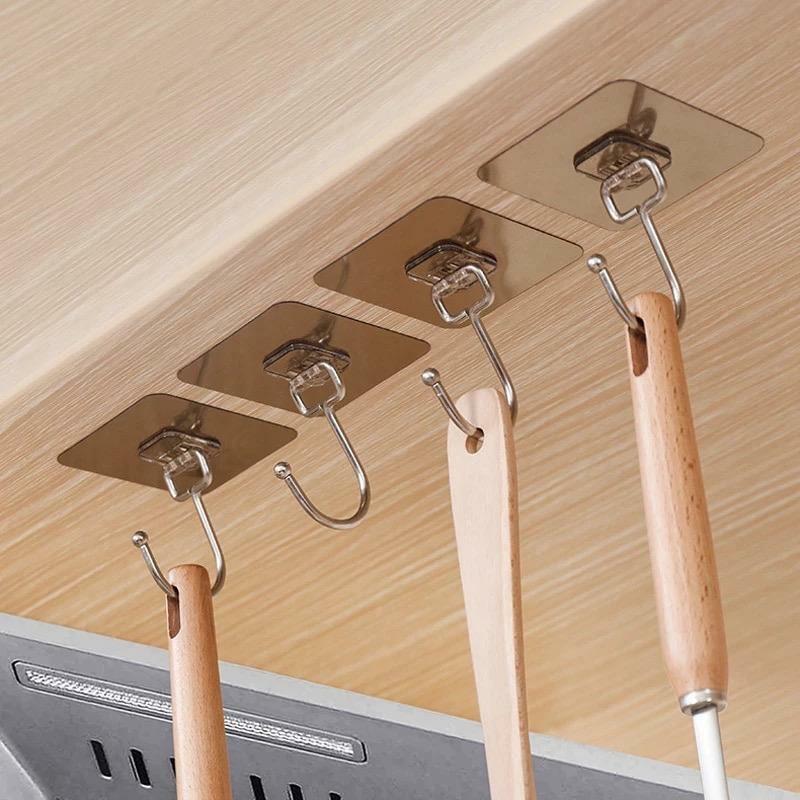 Strong Self Adhesive Wall Hook Glue Hooks Kitchen Bathroom Hold 8kg Pack of 3pcs gallery