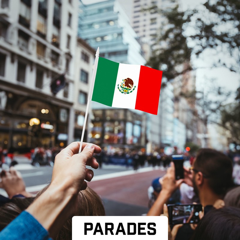 G128 12 Pack Handheld Mexico Mexican Stick Flags 4x6 In Printed 150D Polyester gallery