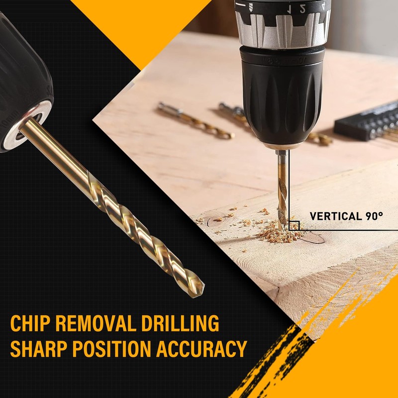 ROGAPER 30 PCS Titanium Impact Drill Bit Set, Hex Shank Drill Bit Set for Woo... gallery