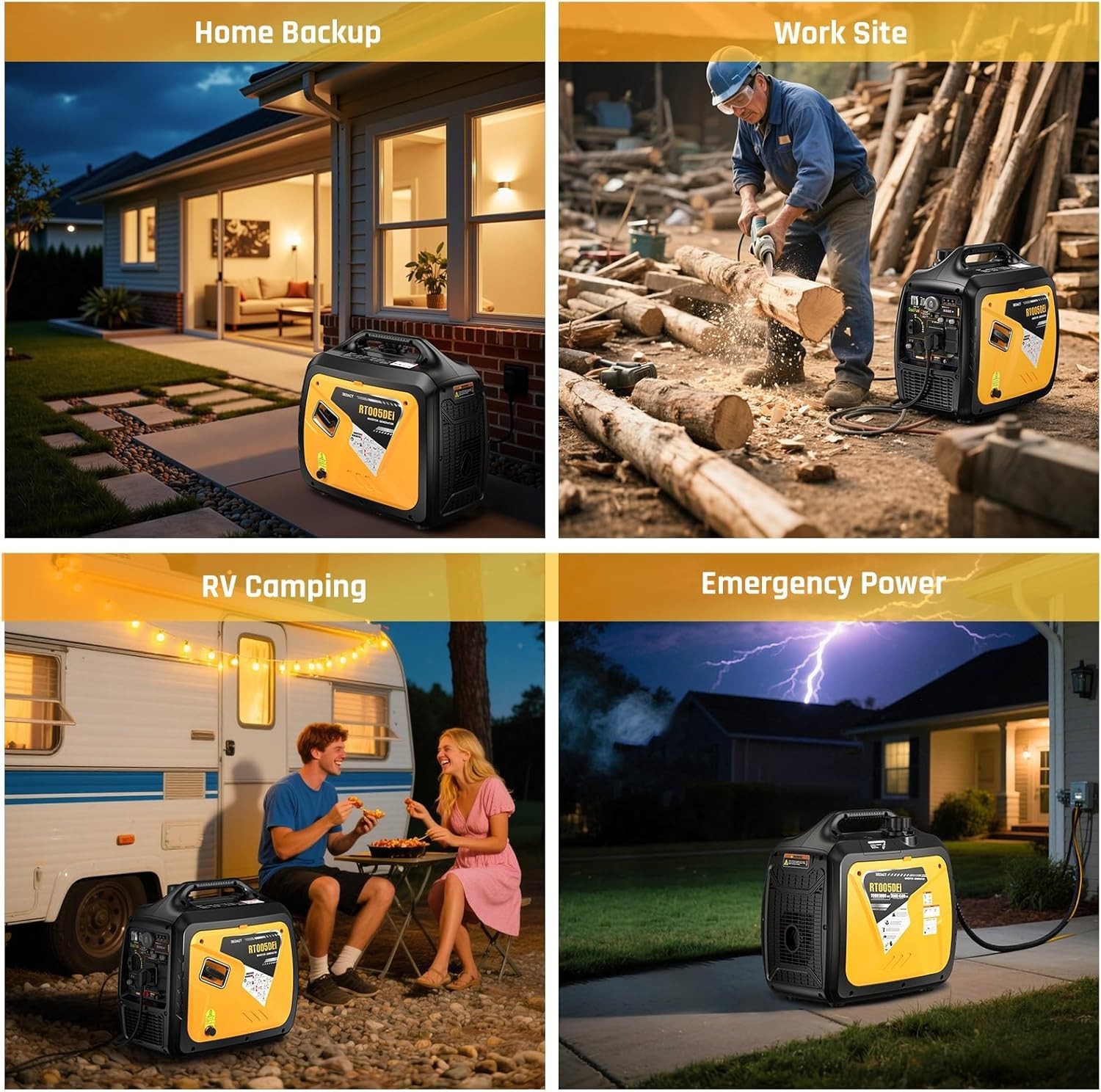 Portable Dual Fuel Inverter Generator– Small Gasoline LPG Powered 5000 Watts gallery