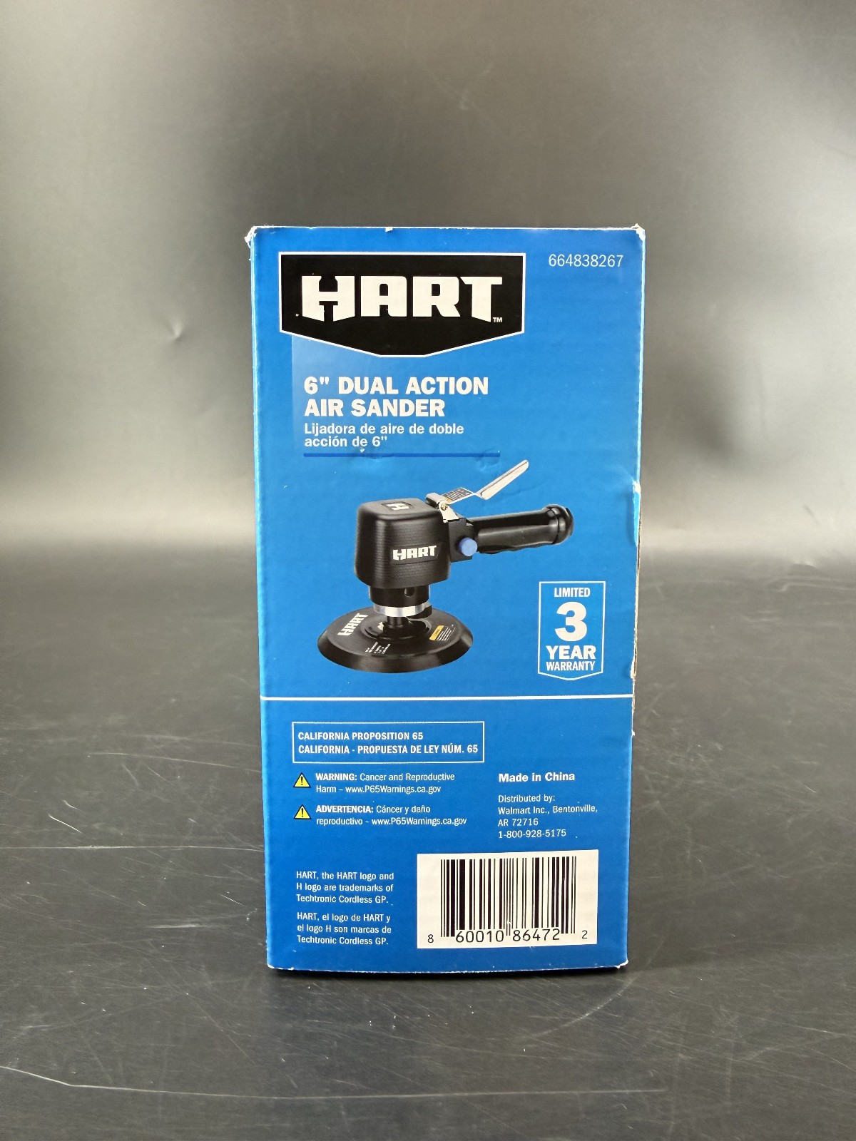 HART 6" Dual Action Air Sander Pneumatic Disk Sander Black Brand New Condition gallery