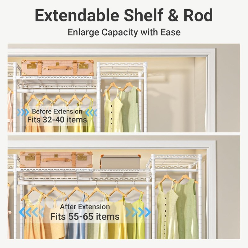 X30 Expandable Clothes Rack Adjustable from 5' to 6'11" 950lbs Capacity Heavy gallery
