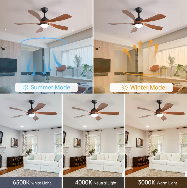 Sofucor 45in Smart Ceiling Fan with Remote Alexa/App Control Reversible DC Quiet gallery