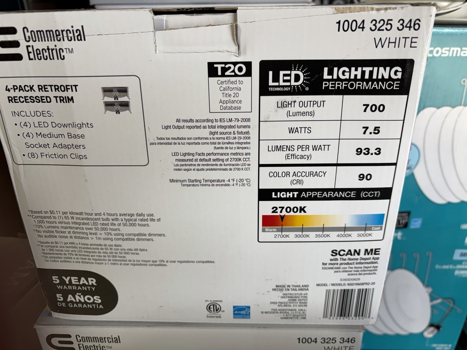 Commercial Electric 5 & 6 Inch LED 1004325346 Recessed Trim White (4 Lights) gallery