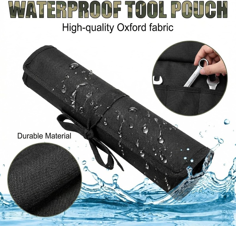 Wrench Organizer,Tool Roll Pouch – 16-Pocket Waterproof Oxford Cloth Wrench Roll gallery