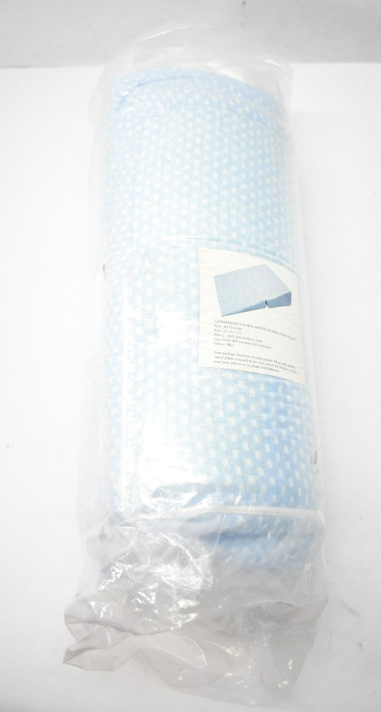 Lavish Home Folding Wedge Memory Foam Pillow w Bamboo Fiber Cover Blue