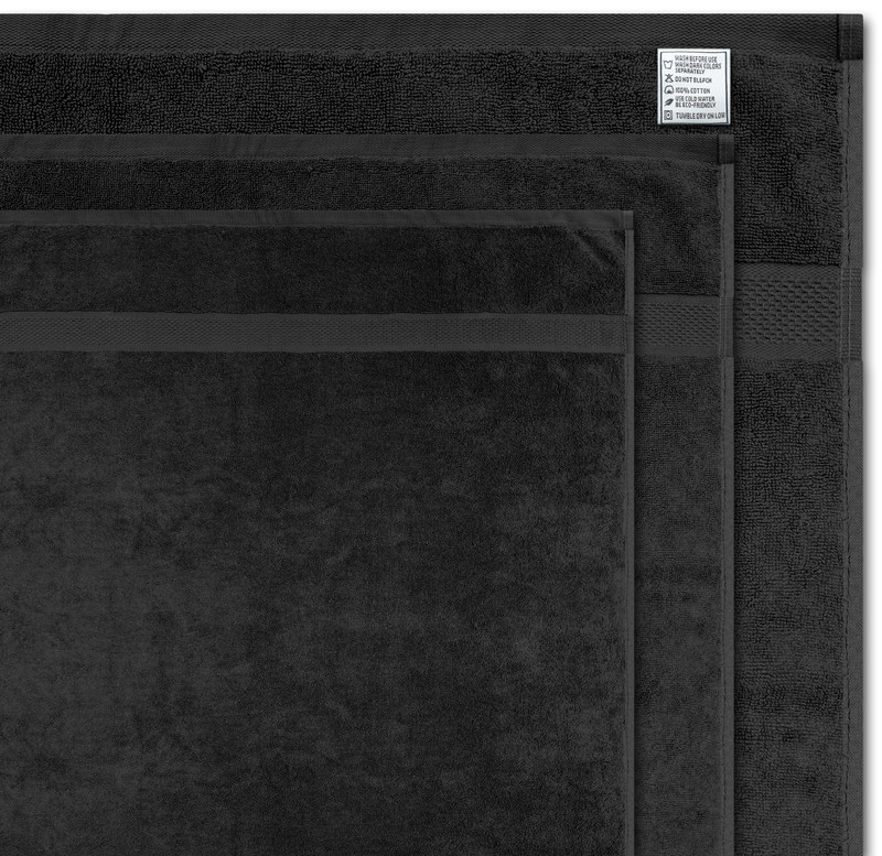 8 PCS DEEP BLACK TOWELS SET SOFT FLUFFY ABSORBENT 100% COTTON GREATWESTERNTEX gallery
