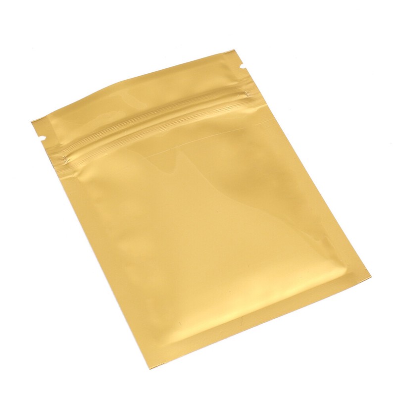 100PCS Double Sided Glossy Gold Resealable Zip Seal Lock Food Storage Bags 3x4" gallery