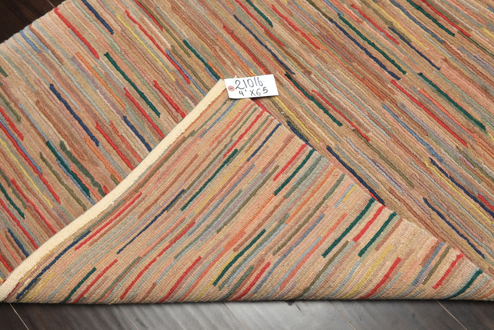 4'1''x6'5'' Hand Knotted Wool Rose Tibetan Modern Loop n cut pile Rug gallery