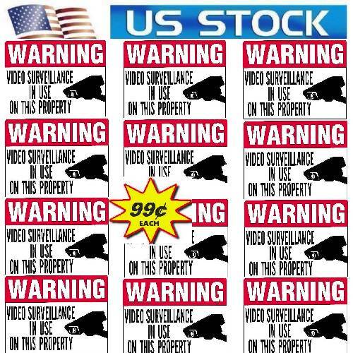 12 HOME SECURITY CAMERAS IN USE WINDOW RING VIDEO WARNING STICKERS LOT .99 gallery