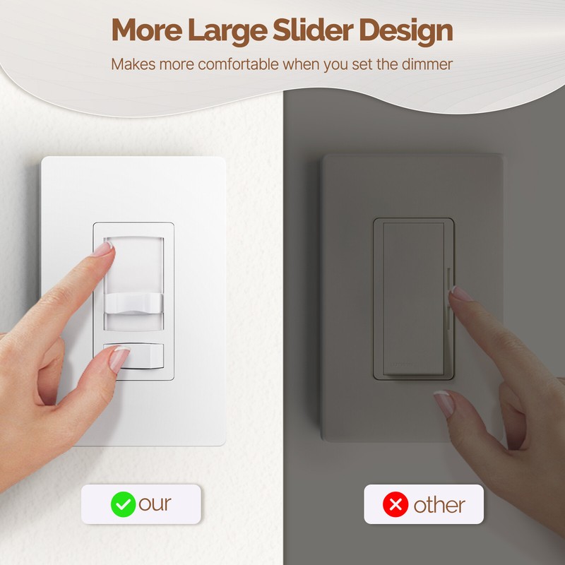 MOES Dimmer Light Switch 3 Way & Single Pole for LED,CFL,Incandescent,Halogen gallery
