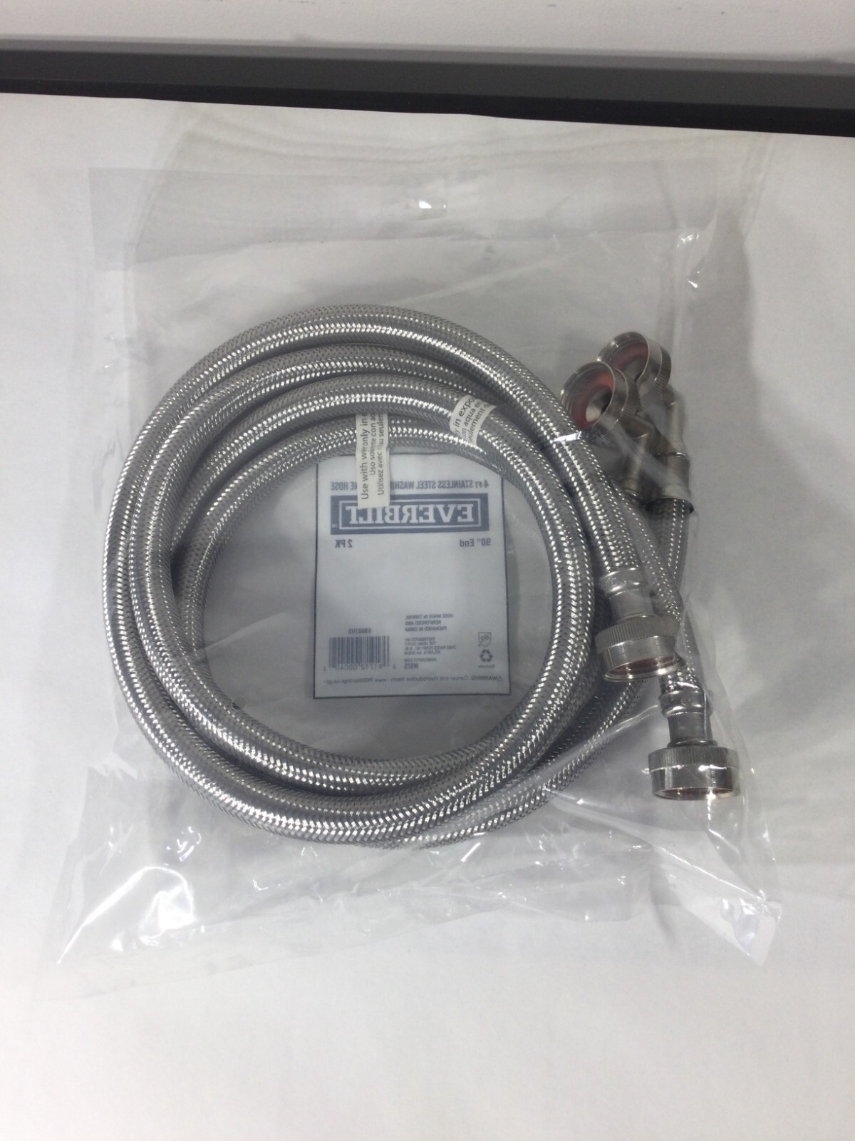 EVERBILT 4 ft. Stainless Steel Washing Machine Hose (2-Pack) M925 gallery