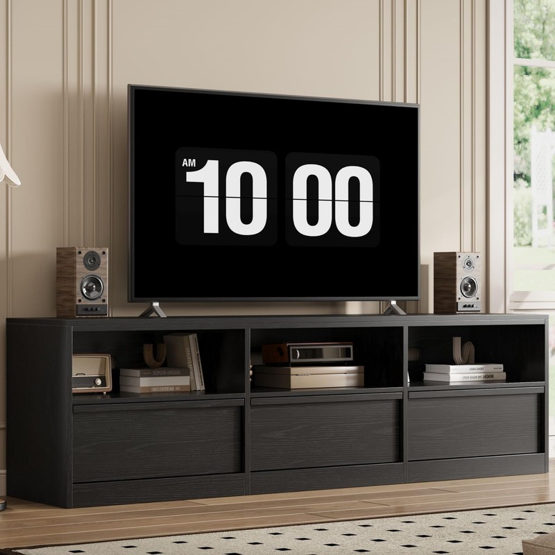 70in TV Stand for 85" TVs, Media Console with Storage Drawer & Open Shelves gallery