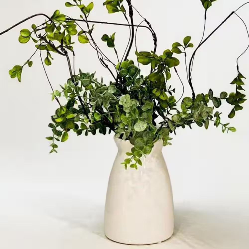 7. 09 In. Ceramic Vase for Decor, White Vase for Flowers, Modern Vases for Livin gallery