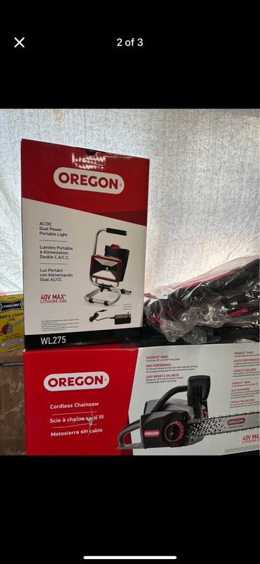 NIB 40 Volt Chainsaw Battery/Charger Case And AC/DC Duel Power Portable Light gallery