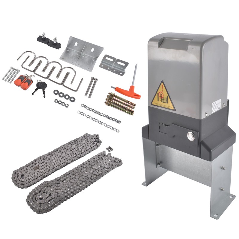 110V 60Hz Single-Button Automatic Sliding Gate Opener Operator Kit 360W 66 RPM gallery