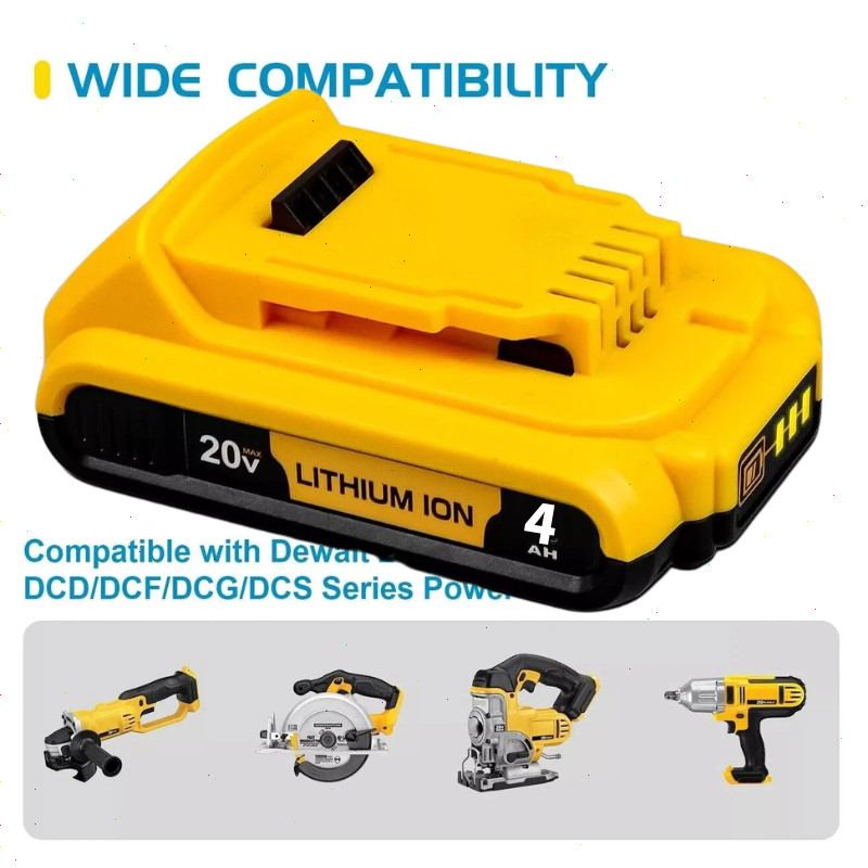 2Pack 4.0AH For DEWALT DCB201 20V 20 Volt Max Lithium Compact Battery DCB204-2 gallery