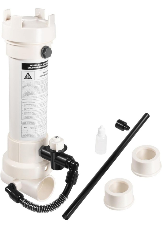 Pool Chlorinator, 320 Automatic in-Line Chlorine/Bromine Feeder Compatible with