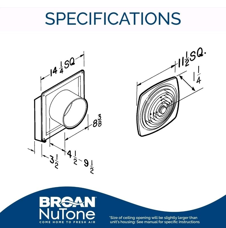 🎥 BroanNuTone 509 Through-Wall Ventilation Fan Cover 200 CFM 8.5 Sones 8"🆕 gallery