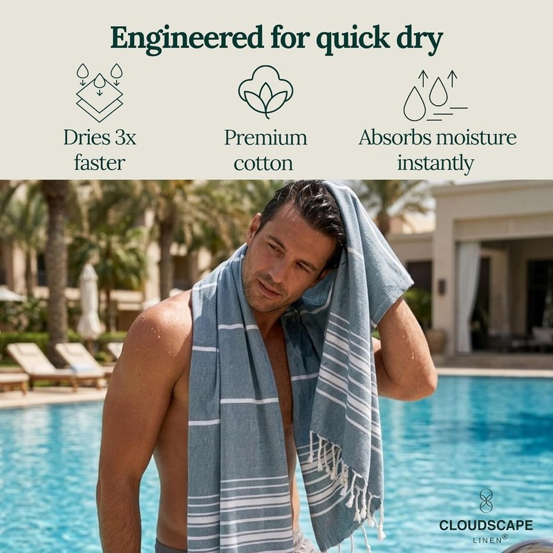 CLOUDSCAPE 6 Packs Oversized Premium Beach Towels Set- 39"x71", Highly gallery