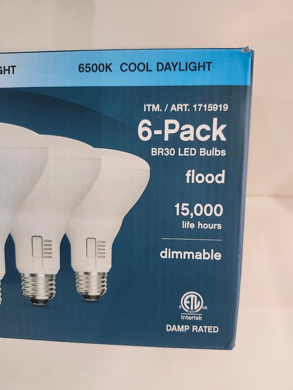 Feit Electric Dimmable LED Bulbs BR30 65W Replacement 6500K 6-Pack gallery