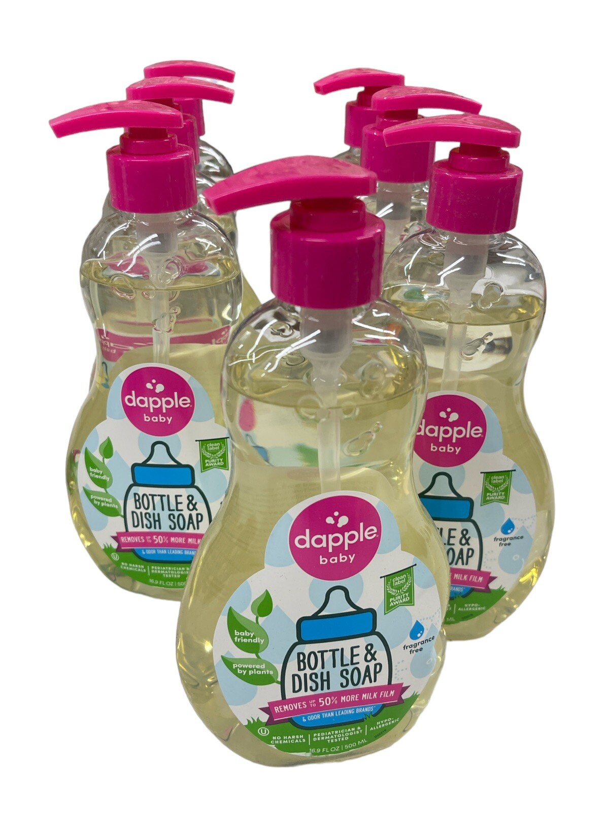 7 Pack (16.9 oz each) DAPPLE BABY Fragrance & Chemical Free Bottle & Dish Soap gallery